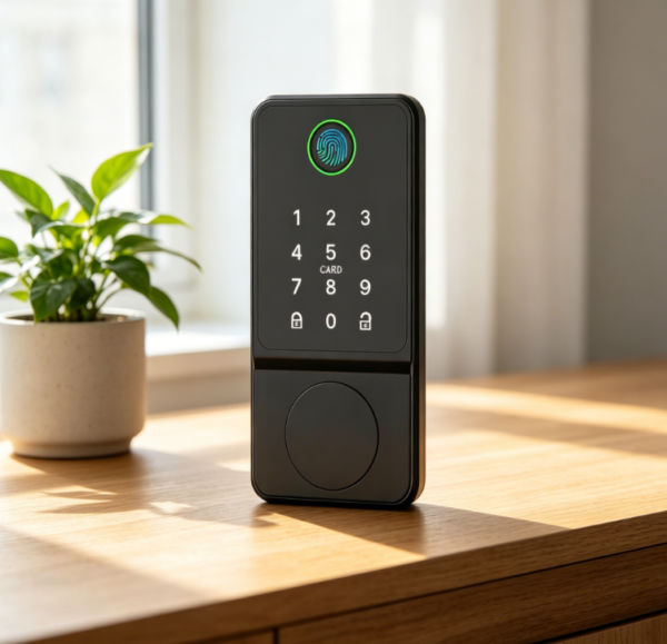 6 in 1 Keyless Smart Lock, Fingerprint, Touchscreen Keypad, IC Card, Type C, Auto Locking Deadbolt for Front Door, Home, Flat